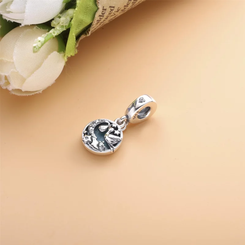 (image pour) Charm Pendant Pandora Argent Cigogne - Étoiles scintillantes 798895C01 - Afficher 2