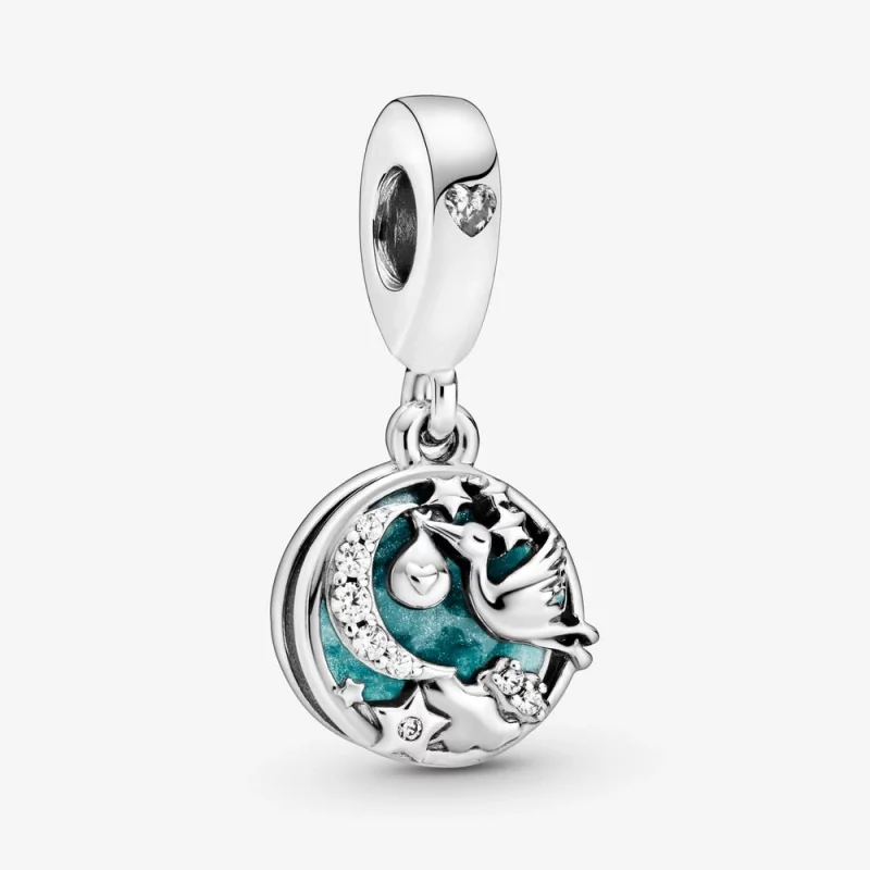 (image pour) Charm Pendant Pandora Argent Cigogne - Étoiles scintillantes 798895C01