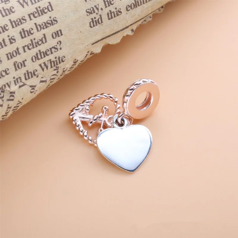 (image pour) Charm Pendant PANDORA Corde Cœur & Ancre Amour - 788940C01 - Afficher 3