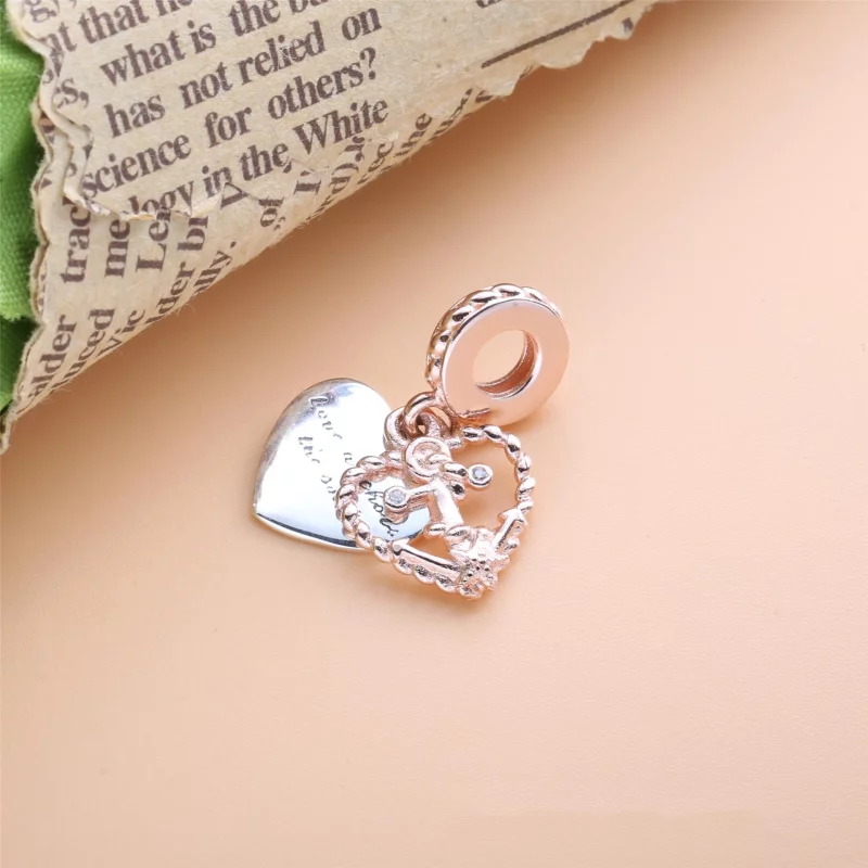 (image pour) Charm Pendant PANDORA Corde Cœur & Ancre Amour - 788940C01 - Afficher 4