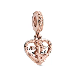 Charm Pendant PANDORA Corde Cœur & Ancre Amour - 788940C01 (image pour) Charm Pendant PANDORA Corde Cœur & Ancre Amour - 788940C01