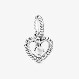 (image pour) Charm Pendant Pandora Cœur Perlé Blanc Laiteux 798854C04
