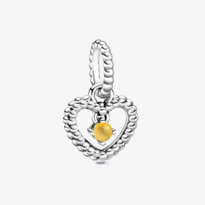 (image pour) Charm Pendant Pandora Cœur Perlé Miel 798854C11