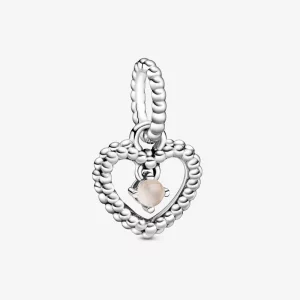 (image pour) Charm Pendant Pandora Cœur Perlé Rose Brumeux 798854C06