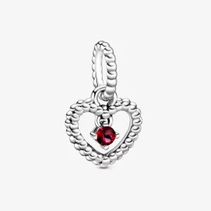 (image pour) Charm Pendant Pandora Cœur Perlé Rouge Flamboyant 798854C02