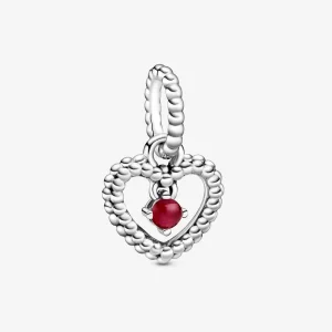 (image pour) Charm Pendant Pandora Cœur Perlé Rouge Foncé 798854C08