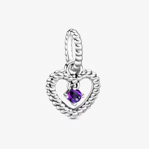 (image pour) Charm Pendant Pandora Cœur Perlé Violet 798854C03