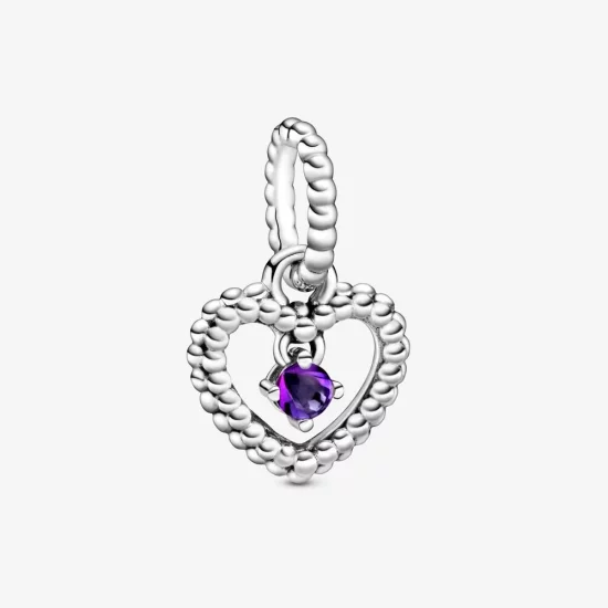 (image pour) Charm Pendant Pandora Cœur Perlé Violet 798854C03
