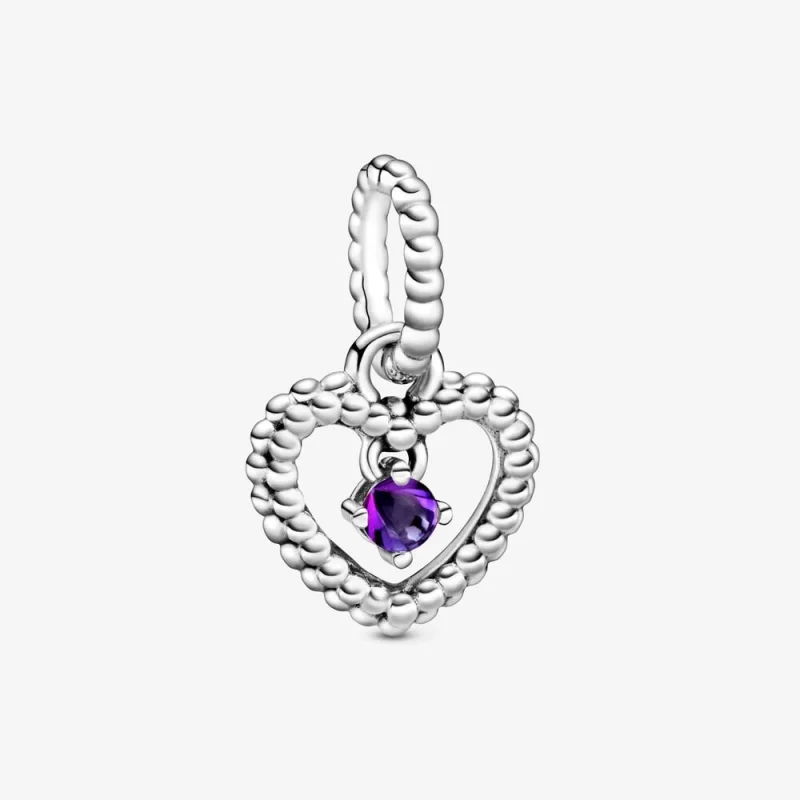 (image pour) Charm Pendant Pandora Cœur Perlé Violet 798854C03