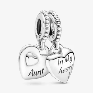(image pour) Charm Pendant PANDORA Cœur Séparable Tante & Nièce - 799188C00