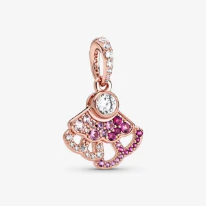(image pour) Charm Pendant PANDORA eventail rose - 788147C01
