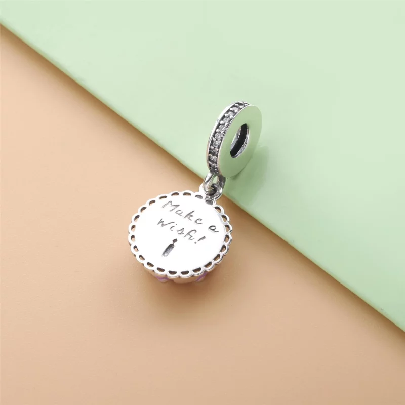 (image pour) Charm Pendant Pandora Gâteau d'Anniversaire Rose 798888C01 - Afficher 3