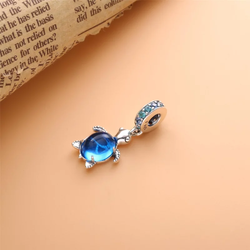 (image pour) Charm Pendant PANDORA tortue de mer en verre de murano - 798939C01 - Afficher 2