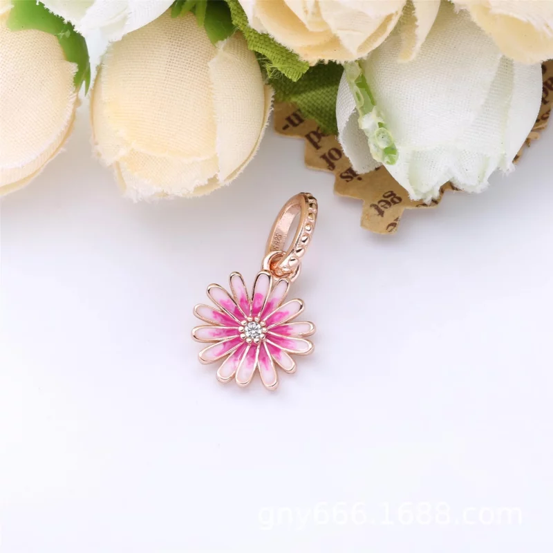 (image pour) Charm Pendant Rose Gold Pandora Fleur rose de marguerite 788771C01 - Afficher 3
