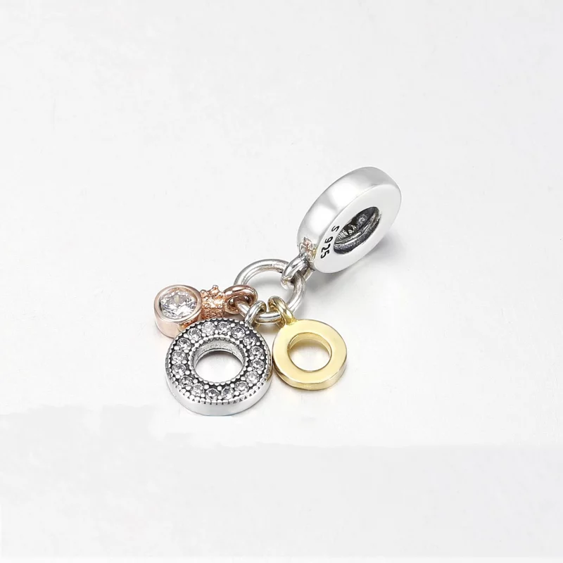 (image pour) Charm pendentif PANDORA Triple monogramme et logo - 769044C01 - Afficher 3