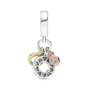 Charm pendentif PANDORA Triple monogramme et logo - 769044C01 (image pour) Charm pendentif PANDORA Triple monogramme et logo - 769044C01