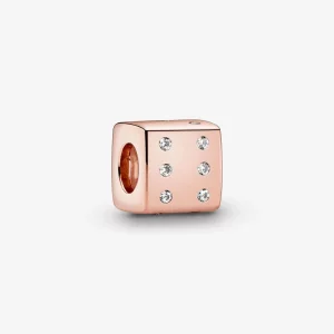 (image pour) Charm Rose Gold Pandora Dés éblouissant 781269C01