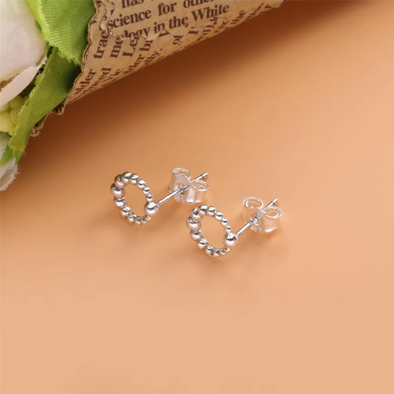 (image pour) Clous d'Oreilles Pandora Cercles Perlés 298683C00 - Afficher 3