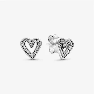 (image pour) Clous d'Oreilles Pandora Esquisse de Cœurs Scintillants 298685C01