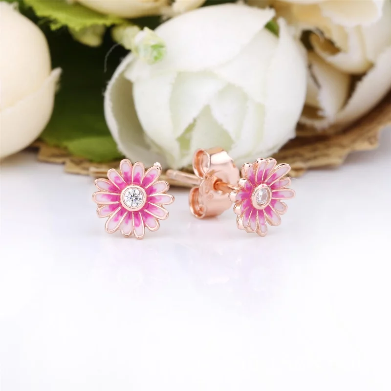 (image pour) Clous d'Oreilles Pandora Marguerite Rose 288773C01 - Afficher 2