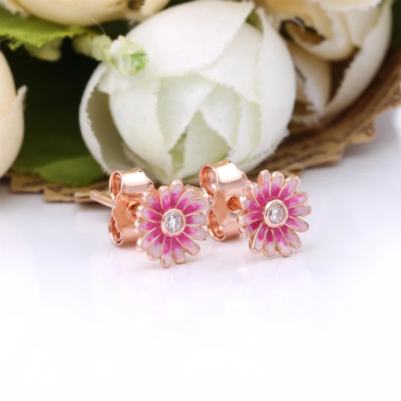 (image pour) Clous d'Oreilles Pandora Marguerite Rose 288773C01 - Afficher 4