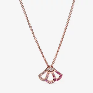 Collier PANDORA eventail rose - 388146C01 (image pour) Collier PANDORA eventail rose - 388146C01