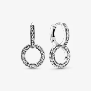 (image pour) Créoles PANDORA Doubles Scintillantes - 299052C01