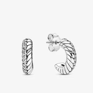 (image pour) Créoles PANDORA Motif Maille Serpent Pavées - 299091C01