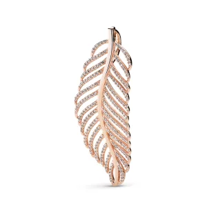 (image pour) Pendentif PANDORA plume scintillante rose - 380350CZ