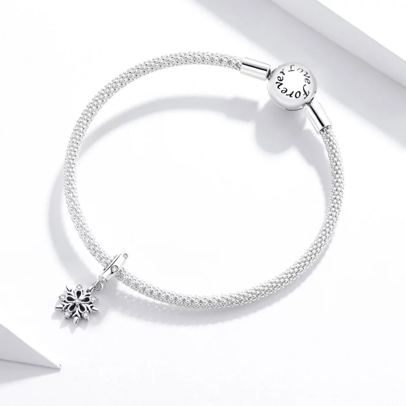 (image pour) Charm Pendant Style PANDORA Flocon de neige en cristal - SCC1649 - Afficher 3