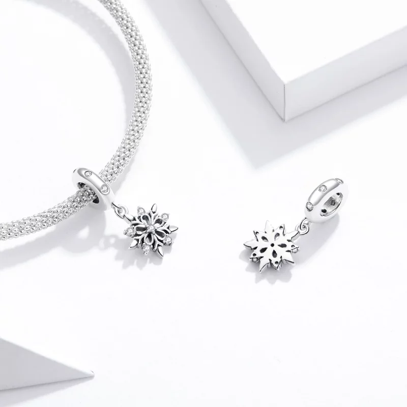 (image pour) Charm Pendant Style PANDORA Flocon de neige en cristal - SCC1649 - Afficher 4