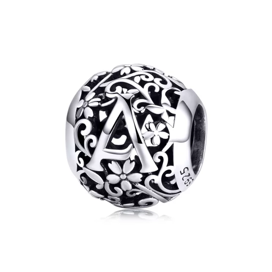 (image pour) Charm Style PANDORA Fleur Lettre A Ajourés - SCC1444-A