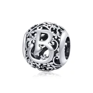 (image pour) Charm Style PANDORA Fleur Lettre B Ajourés - SCC1444-B