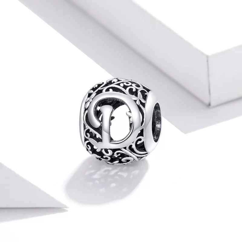 (image pour) Charm Style PANDORA Fleur Lettre D Ajourés - SCC1444-D - Afficher 2