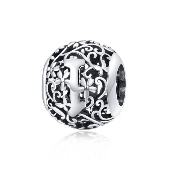 (image pour) Charm Style PANDORA Fleur Lettre I Ajourés - SCC1444-I