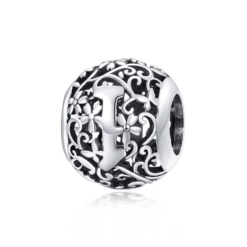 (image pour) Charm Style PANDORA Fleur Lettre I Ajourés - SCC1444-I