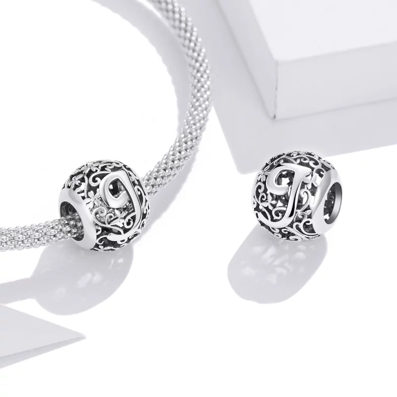 (image pour) Charm Style PANDORA Fleur Lettre J Ajourés - SCC1444-J - Afficher 4