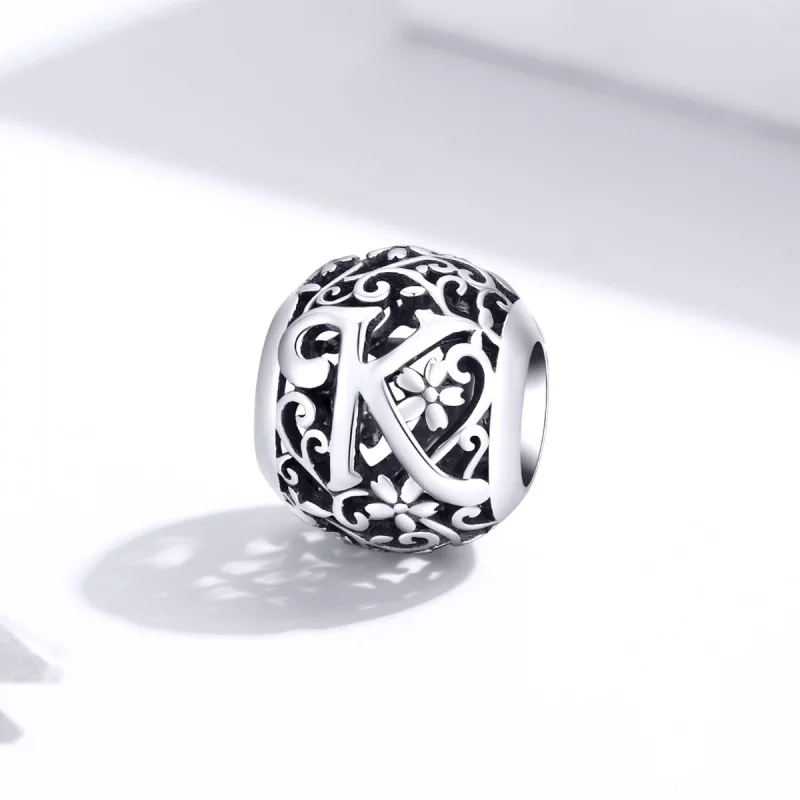 (image pour) Charm Style PANDORA Fleur Lettre K Ajourés - SCC1444-K - Afficher 2