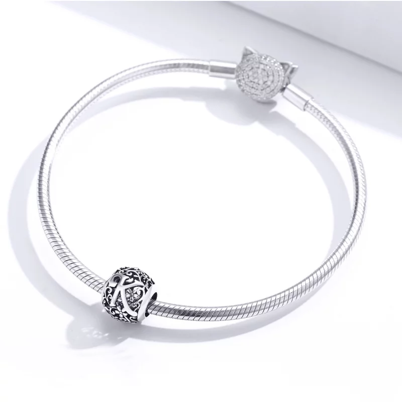 (image pour) Charm Style PANDORA Fleur Lettre K Ajourés - SCC1444-K - Afficher 3