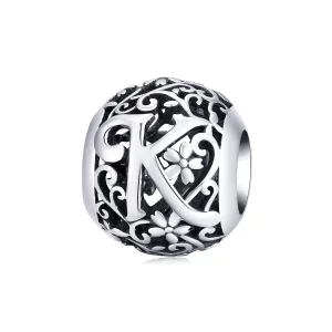 (image pour) Charm Style PANDORA Fleur Lettre K Ajourés - SCC1444-K