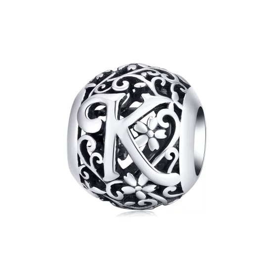 (image pour) Charm Style PANDORA Fleur Lettre K Ajourés - SCC1444-K