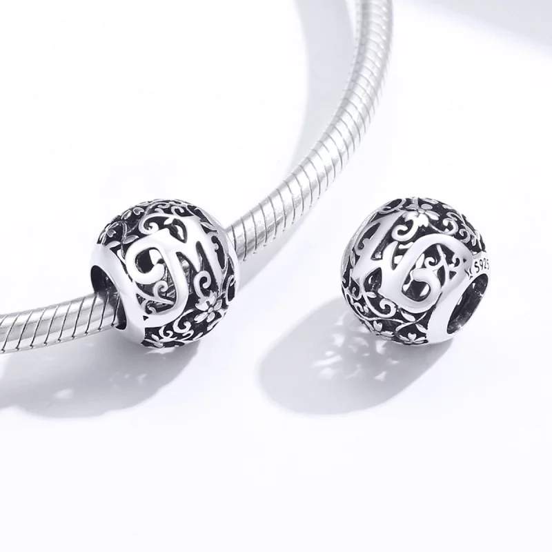 (image pour) Charm Style PANDORA Fleur Lettre M Ajourés - SCC1444-M - Afficher 4