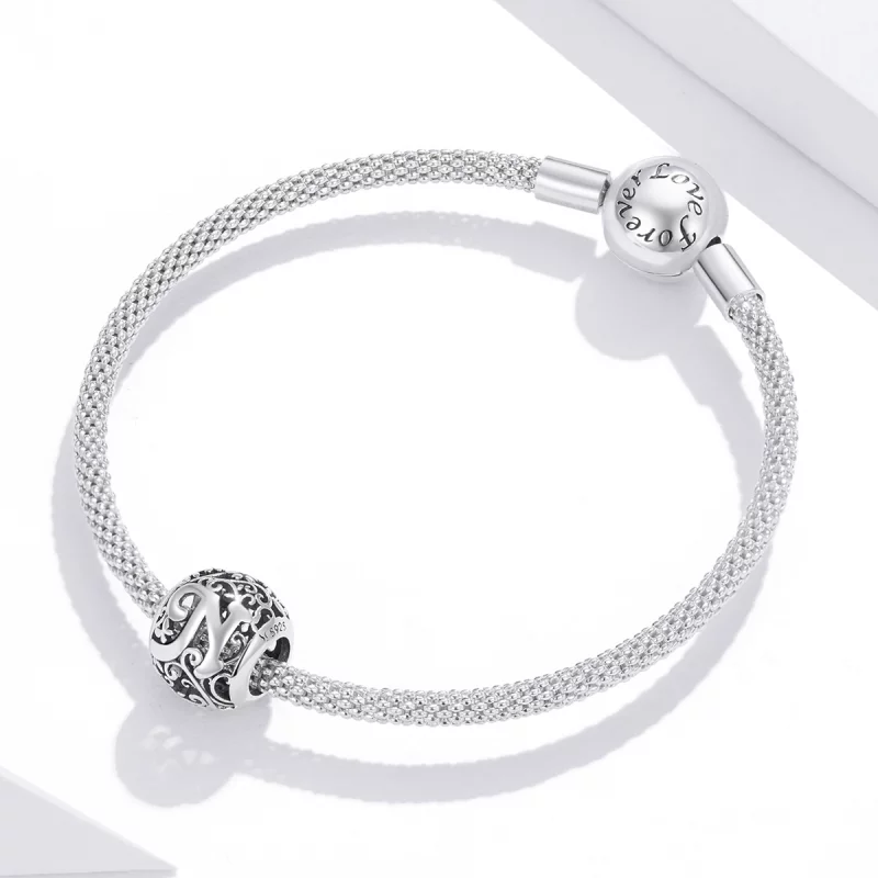 (image pour) Charm Style PANDORA Fleur Lettre N Ajourés - SCC1444-N - Afficher 3