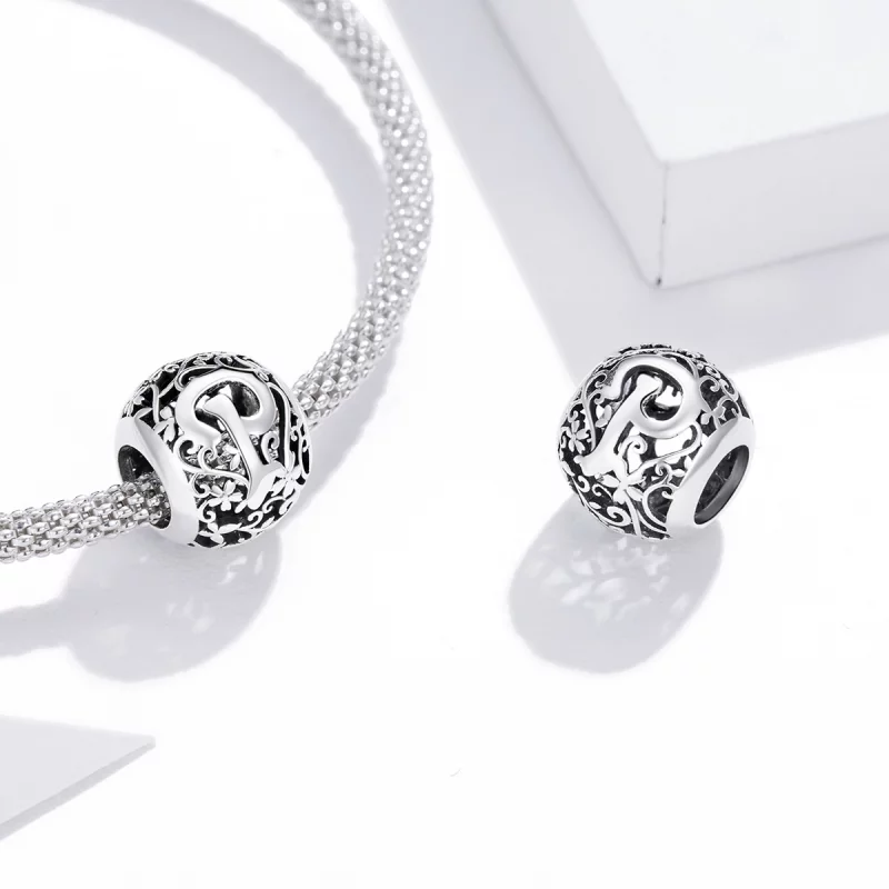 (image pour) Charm Style PANDORA Fleur Lettre P Ajourés - SCC1444-P - Afficher 4