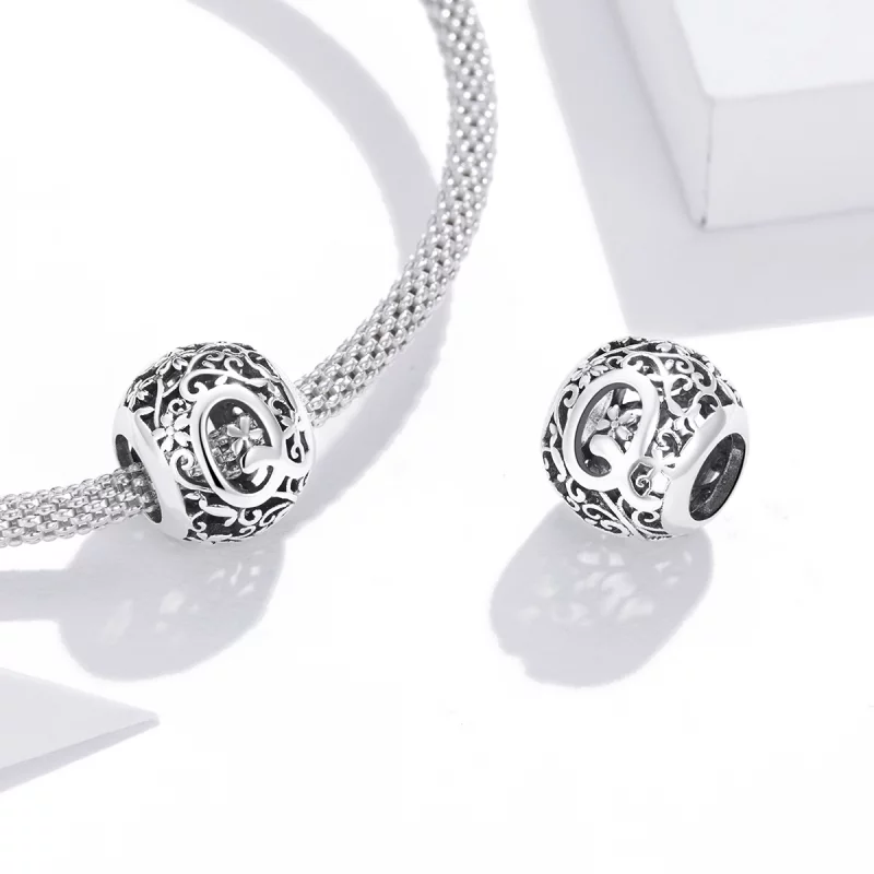(image pour) Charm Style PANDORA Fleur Lettre Q Ajourés - SCC1444-Q - Afficher 4