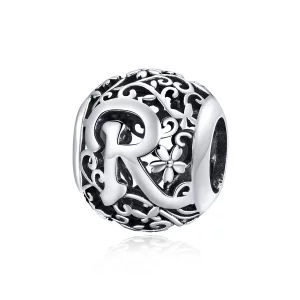 (image pour) Charm Style PANDORA Fleur Lettre R Ajourés - SCC1444-R
