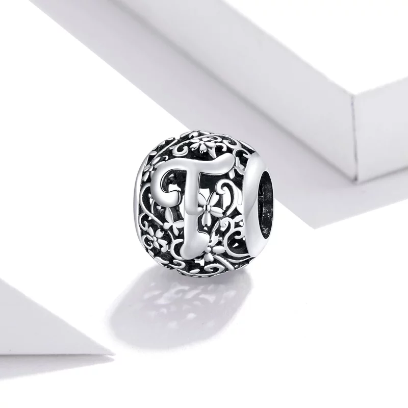 (image pour) Charm Style PANDORA Fleur Lettre T Ajourés - SCC1444-T - Afficher 2