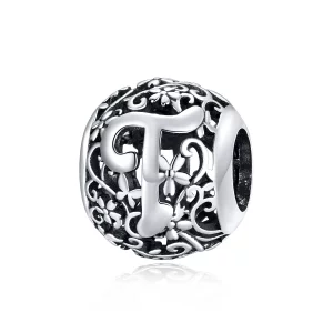 (image pour) Charm Style PANDORA Fleur Lettre T Ajourés - SCC1444-T