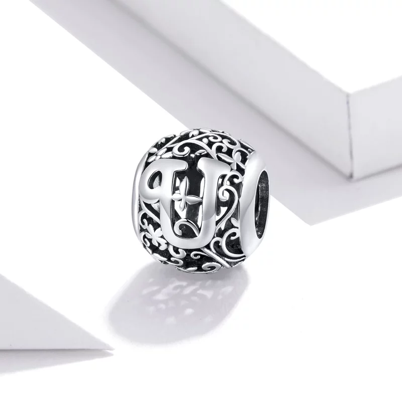 (image pour) Charm Style PANDORA Fleur Lettre U Ajourés - SCC1444-U - Afficher 2