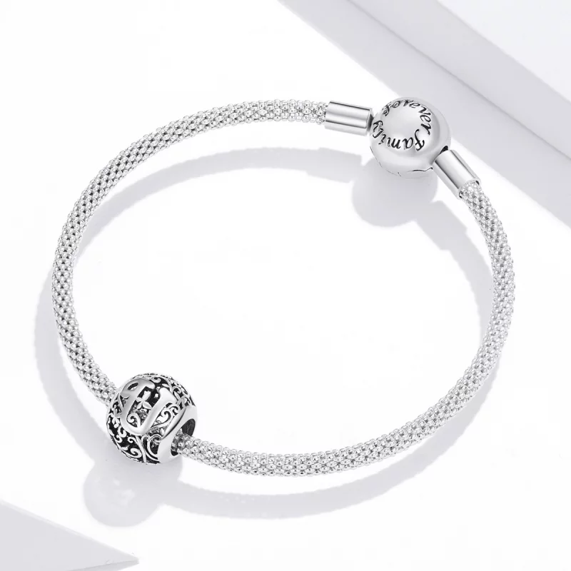 (image pour) Charm Style PANDORA Fleur Lettre U Ajourés - SCC1444-U - Afficher 3
